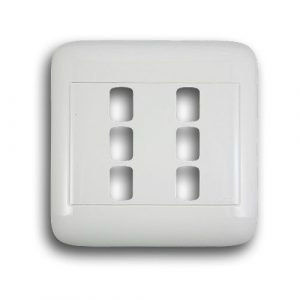 ONESTO ORACLE 4X4 6 LEVER COVER PLATE – WHITE/BLACK