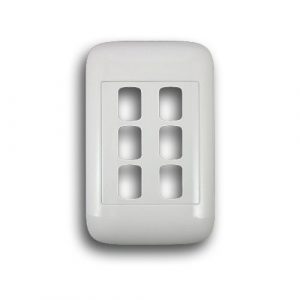 ONESTO ORACLE 2X4 6 LEVER COVER PLATE – WHITE/BLACK