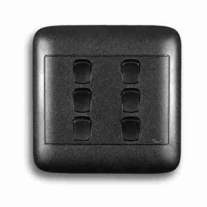 ONESTO ORACLE ON4061BK 4X4 6 LEVER 1 WAY SWITCH, BLACK